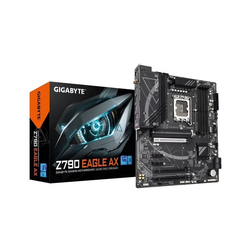GIGABYTE Z790 EAGLE AX Motherboard - Supports Intel Core 14th Gen CPUs, 12+1+1Phases Digital VRM, up to 7600MHz DDR5 (OC), 3xPCIe 4.0 M.2, Wi-Fi 6E, 2.5GbE LAN, USB 3.2 Gen 2