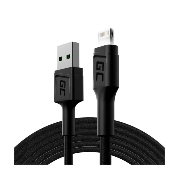 Green Cell KABGC12 lightning cable 2 m Black