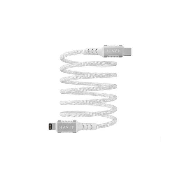 Havit CB6298 - Magnetic USB type C-Lightning cable, 1 m (white)