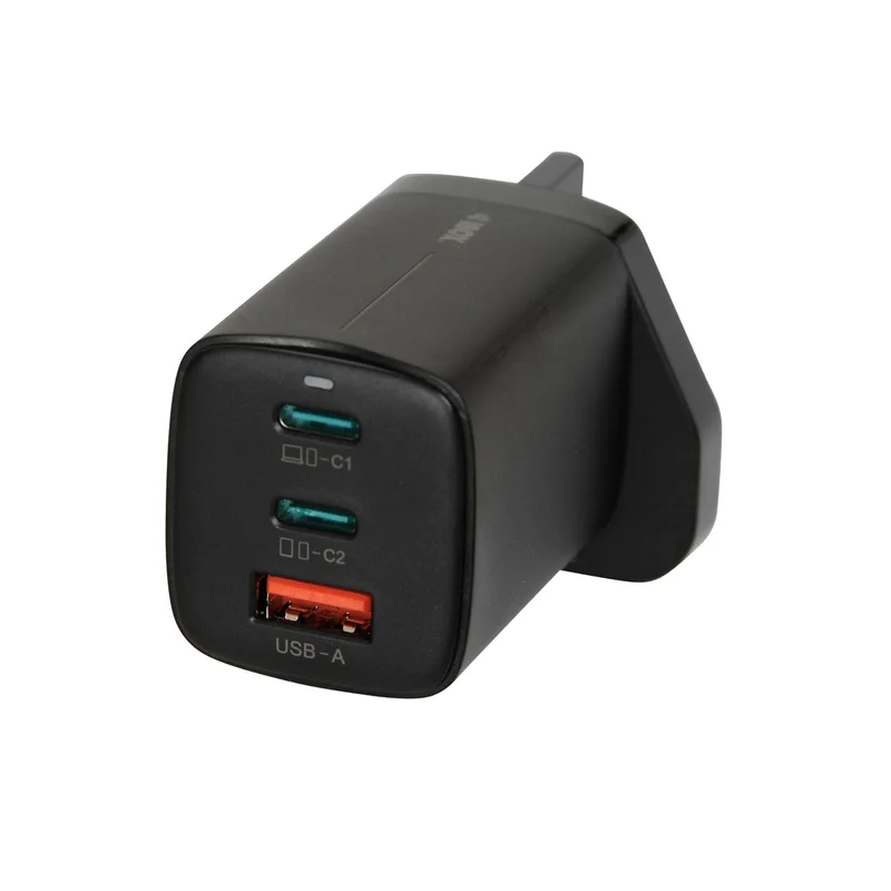 iBOX C-65 Black, GaN 65W universal charger UK plug