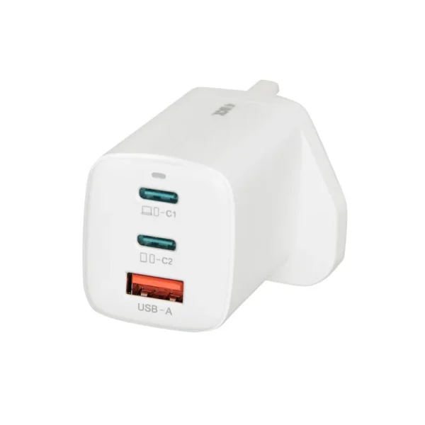 iBOX C-65 White, GaN 65W universal charger UK plug