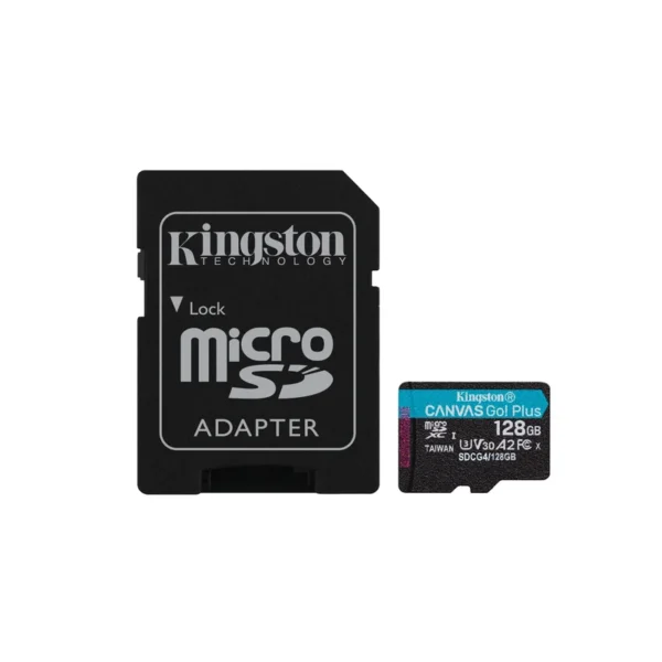 Kingston Technology 128GB microSDXC Canvas Go Plus Gen4 200MB/s A2 U3 V30 Card + Adapter