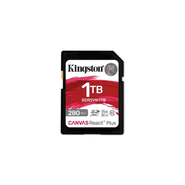 Kingston Technology 1TB Canvas React Plus SDXC UHS-II 280R/150W U3 V60 for Full HD/4K