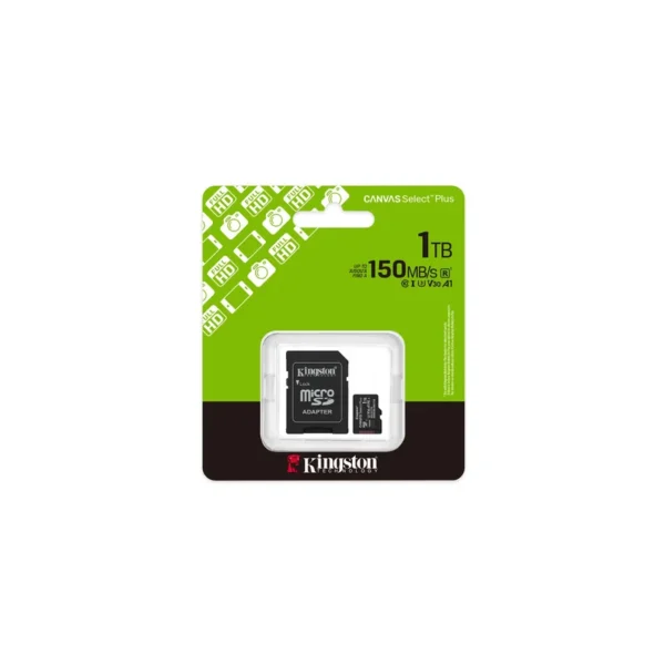 Kingston Technology 1TB microSDXC Canvas Select Plus Gen3 150MB/s A1 Card + Adapter