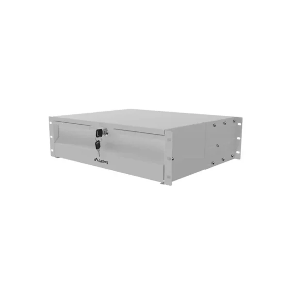 Lanberg 19" Rack Cabinet Drawer 3U 360 mm Grey (3U/483 × 360 mm, Load Capacity up to 90 kg, 4-Point Mounting)