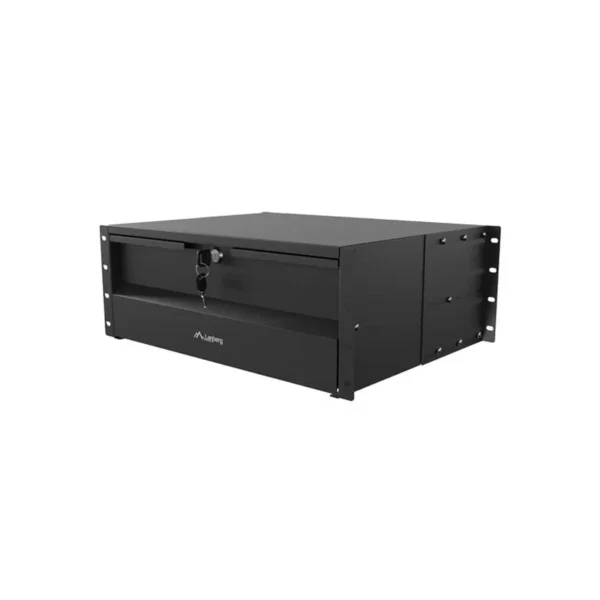 Lanberg 19" Rack Cabinet Drawer 4U 360 mm Black (4U/483 × 360 mm, Load Capacity up to 90 kg, 4-Point Mounting)