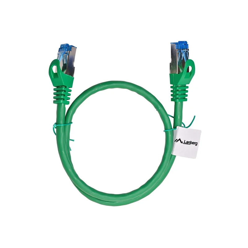 LANBERG PATCHCORD S/FTP CAT.6A 0.5M GREEN LSZH