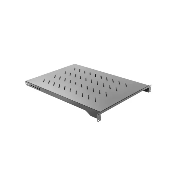 LANBERG SHELF FOR 19'' CABINETS 1000MM (1U, 483 X 750MM LOAD CAPACITY UP TO 15KG, 4 POINT MOUNTING) BLACK RAL9004