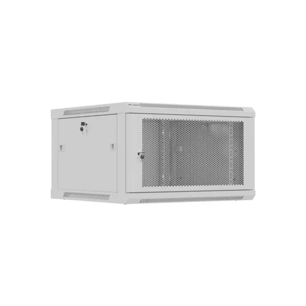 LANBERG WALL-MOUNTED INSTALLATION RACK CABINET 19" 6U 600X600 GREY, PERFORATED DOOR (FLAT PACK)