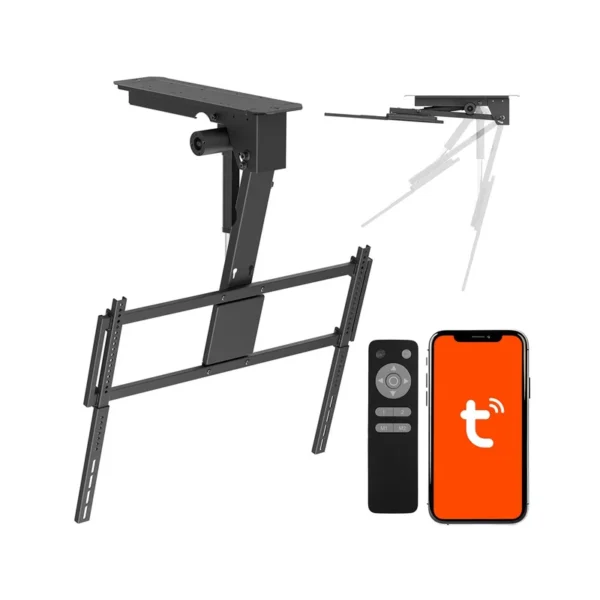 Maclean Electric TV Mount, Ceiling-Mounted, Tuya Compatible, Max. VESA 800x400, for 43-86" TVs, Max. 55 kg, MC-176 T