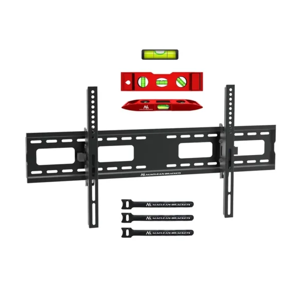 Maclean MC-422 TV Wall Mount Heavy Duty 43"-100" max VESA 800x400 120kg Tilting +/-15° Bracket Holder Hanger with Spirit Level Accessories