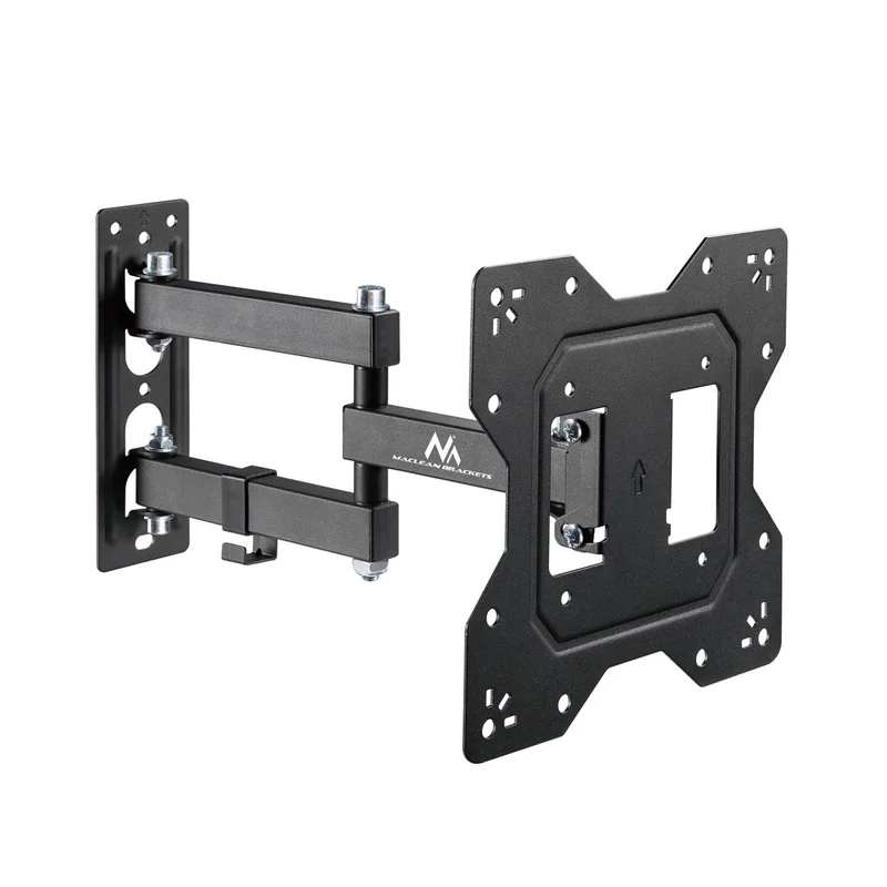 Maclean MC-700N TV Monitor Wall Mount Universal max VESA 200x20 23"-43" 30kg Black Extendable Tilting for Small TVs