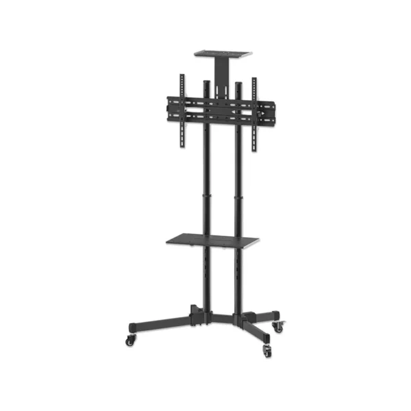 Manhattan TV & Monitor Mount, Trolley Stand, 1 screen, Screen Sizes: 37-65", Black, VESA 200x200 to 600x400mm, Max 40kg, LFD, Lifetime Warranty