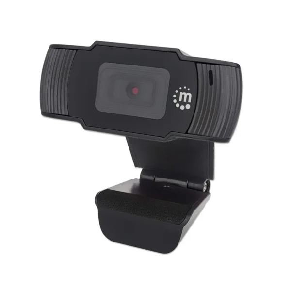 Manhattan USB Webcam, Two Megapixels (Clearance Pricing), 1080p Full HD, USB-A, Integrated Microphone, Adjustable Clip Base, 30 frame per second, Black, Three Year Warranty, Box