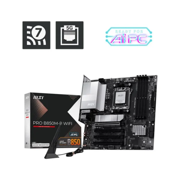 MSI PRO B850M-P WIFI motherboard AMD B850 Socket AM5 micro ATX