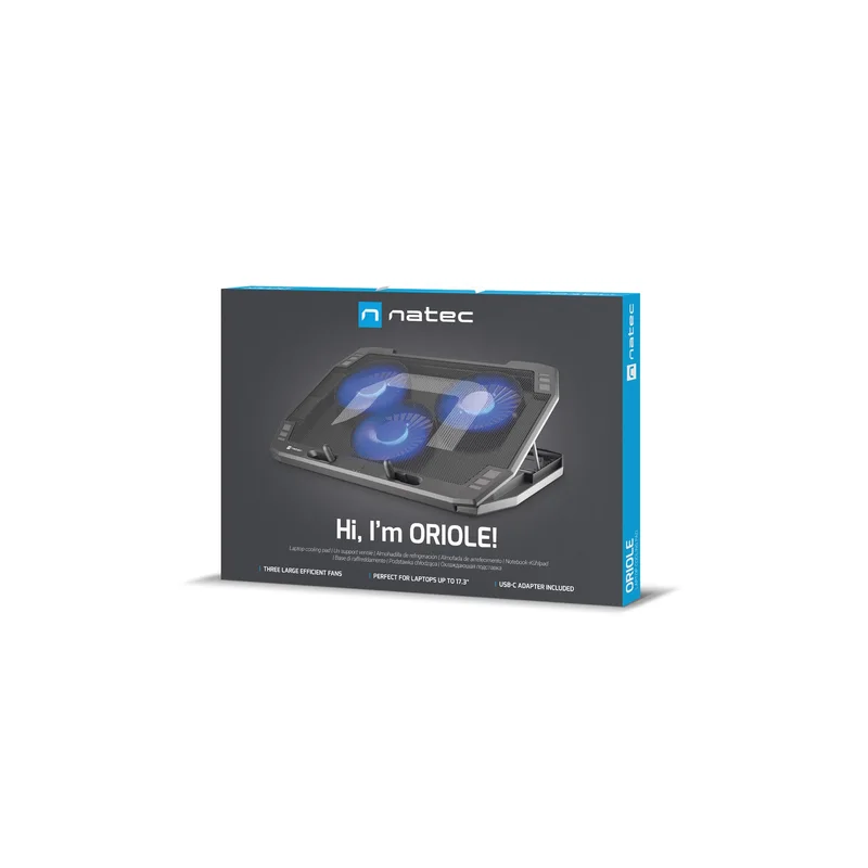 NATEC Laptop Cooling Pad Oriole 15.6-17.3inch LED notebook cooling pad 43.9 cm (17.3")