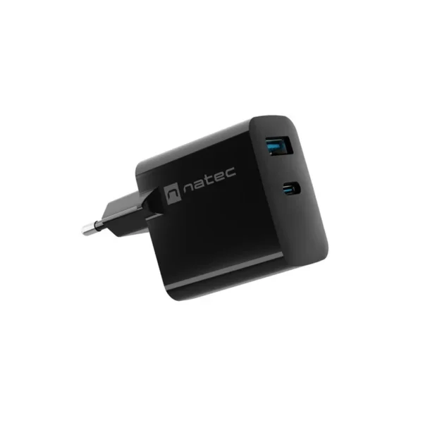NATEC RIBERA GAN CHARGER 1x USB-A + 1x USB-C 45W BLACK