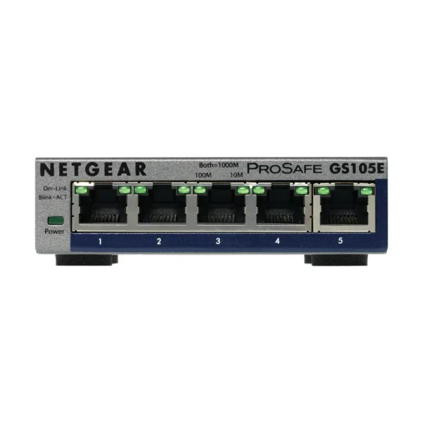 NETGEAR GS105E-200PES network switch Managed L2/L3 Gigabit Ethernet (10/100/1000) Grey