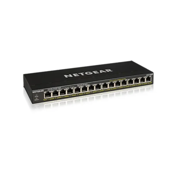 NETGEAR GS316PP Unmanaged Gigabit Ethernet (10/100/1000) Power over Ethernet (PoE) Black