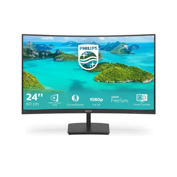 Philips E Line 241E1SCA/00 computer monitor 59.9 cm (23.6") 1920 x 1080 pixels Full HD LCD Black