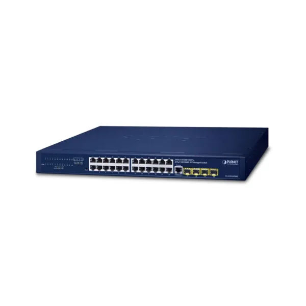 PLANET IPv4/IPv6, 24-Port Managed L2/L4 Gigabit Ethernet (10/100/1000) 1U Blue