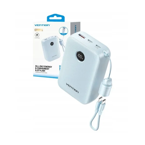 Powerbank Vention 20000mAh 2xUSB-C 1xUSB-A 22,5W BL