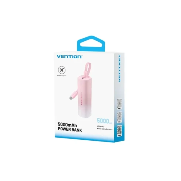 Powerbank Vention 20W USB-C Lightning 5000mAh PINK