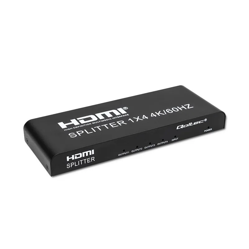 Qoltec 51799 Active HDMI Splitter 4 x HDMI 4K x 2K | 6Gb/s | 60Hz