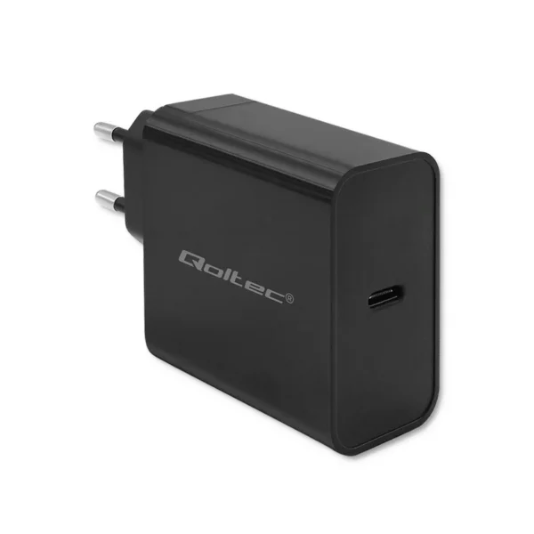 Qoltec 52379 Super Quick PD Charger | 1xUSB-C | 65W | 5-20V | 3-3.25A | Black