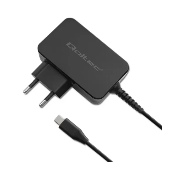 Qoltec 52386 GaN POWER PRO charger | 1xUSB-C | 65W | 5-20V | 3-3.25A | Black