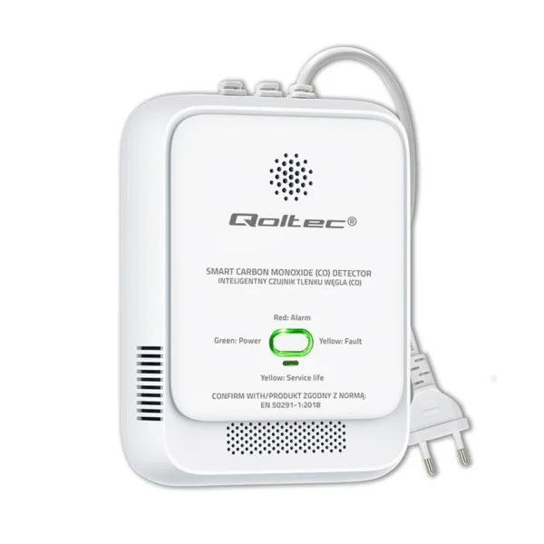 Qoltec 52576 Carbon monoxide sensor | CO detector | alarm 85dB | LED