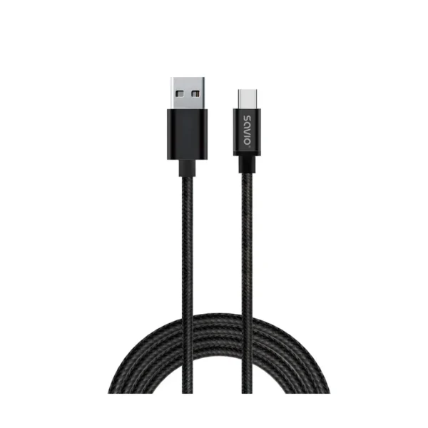 Savio CL-129 USB cable 2 m USB 2.0 USB A USB C Black