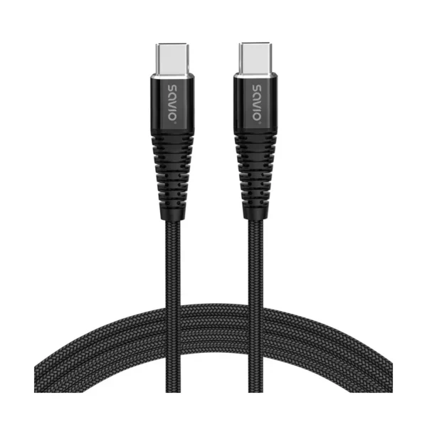 Savio CL-159 USB cable 1 m USB 2.0 USB C - USB C Black