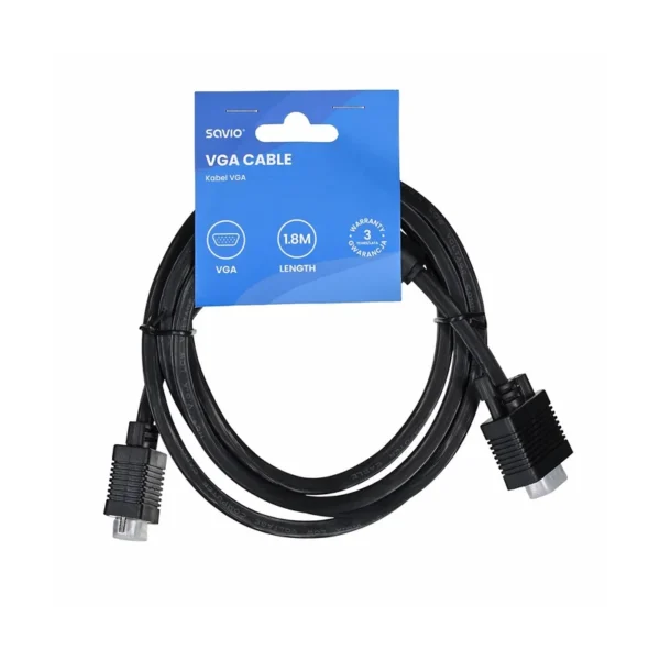 Savio Cl-202 VGA cable 1.8 m VGA (D-Sub) Black