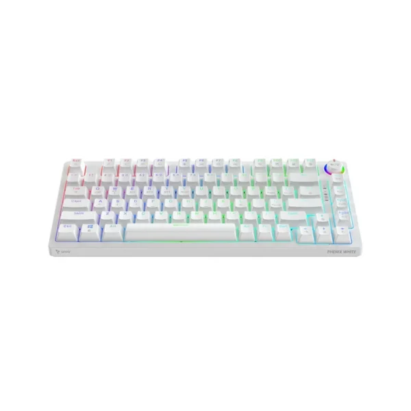 SAVIO PHENIX WHITE Wireless Mechanical Keyboard, Gateron Red Pro, ABS