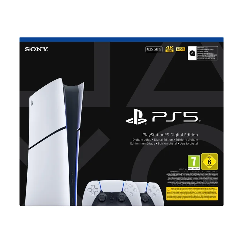SONY PS5 Digital Edition 825GB console + 2 DS5 controllers