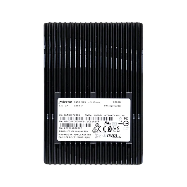 SSD Micron 7450 MAX 800GB U.3 (15mm) NVMe PCI 4.0 MTFDKCC800TFS-1BC1ZABYYR (DWPD 3)