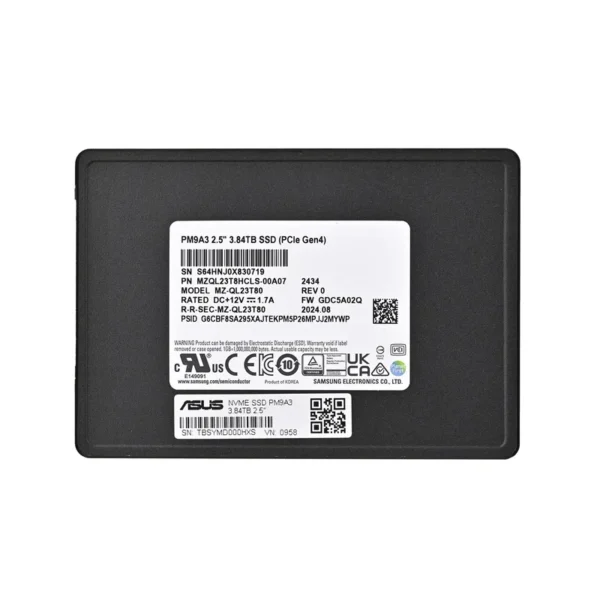 SSD Samsung PM9A3 3.84TB U.2 NVMe PCI 4.0 MZQL23T8HCLS-00A07 (DWPD 1)