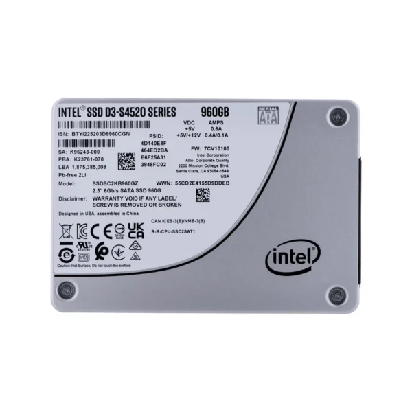 SSD Solidigm (Intel) S4520 960GB SATA 2.5" SSDSC2KB960GZ01 (DWPD up to 3)