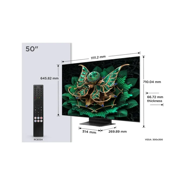 TCL 50C7K TV 127 cm (50") 4K Ultra HD Smart TV Wi-Fi Metallic 2000 cd/m²