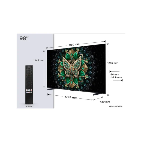 TCL C6K 98C6K TV 2.49 m (98") 4K Ultra HD Smart TV Wi-Fi Metallic