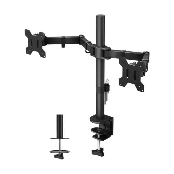 Techly ICA-LCD 382-D monitor mount / stand 68.6 cm (27") Black Desk