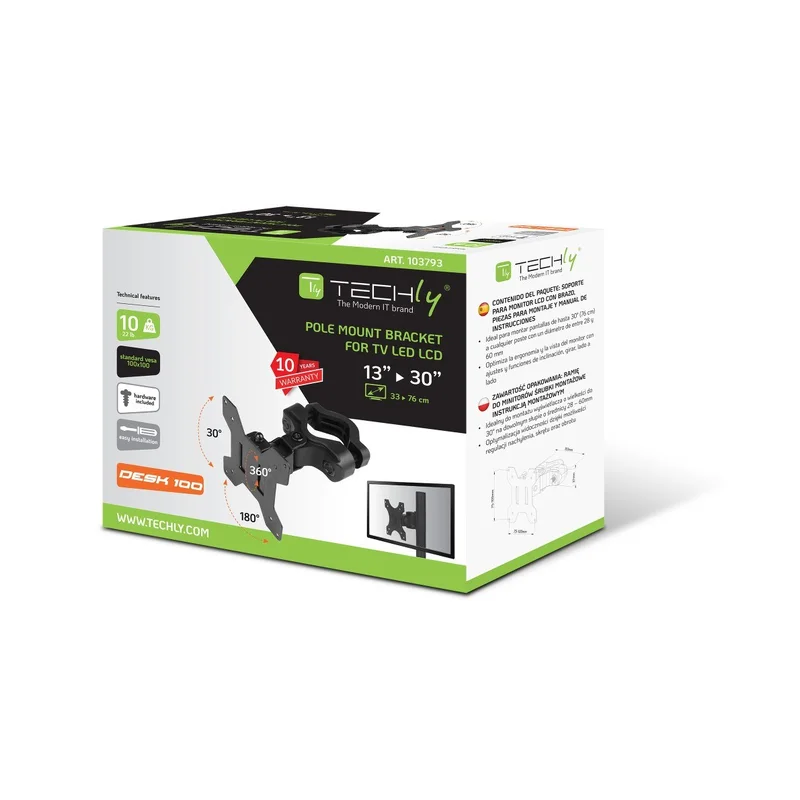 Techly ICALCD100BK Black Desk