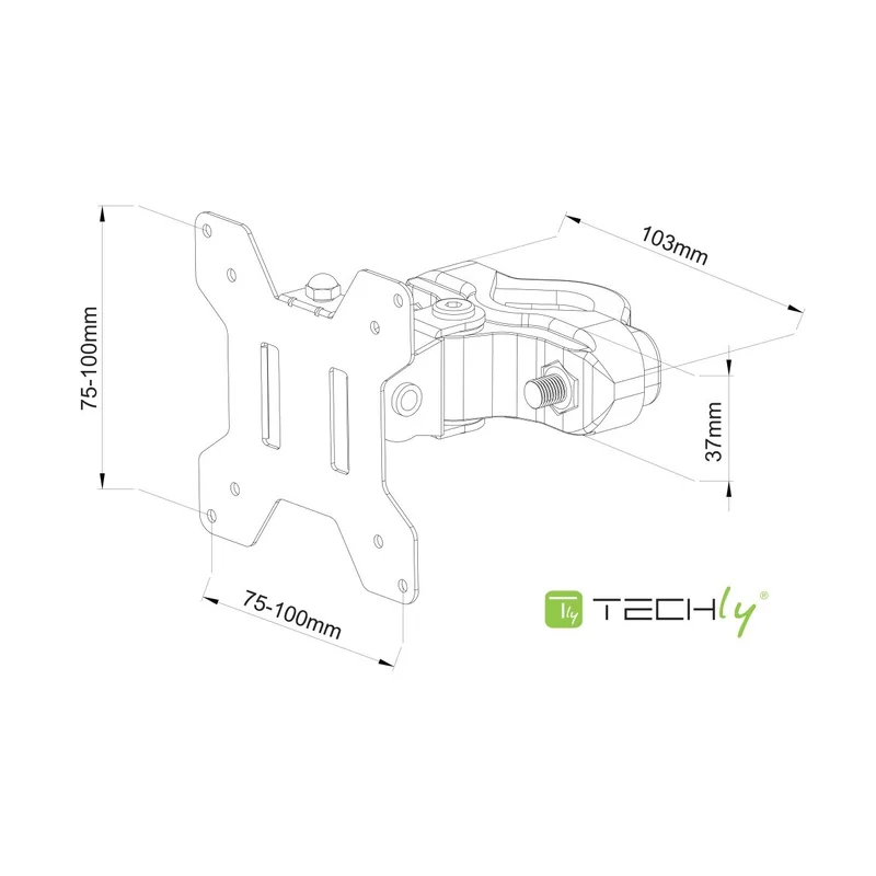Techly ICALCD100BK Black Desk
