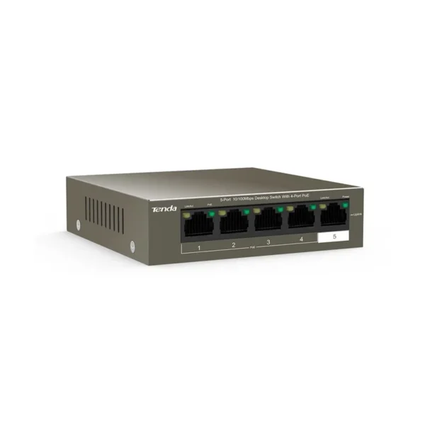 Tenda TEF1105P-4-38W network switch Unmanaged L2 Fast Ethernet (10/100) Power over Ethernet (PoE) Grey