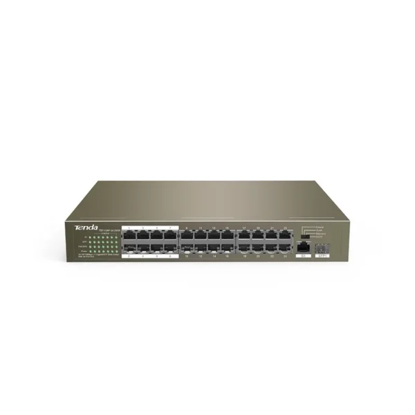 Tenda TEF1126P-24-250W network switch Unmanaged Fast Ethernet (10/100) Power over Ethernet (PoE) Grey