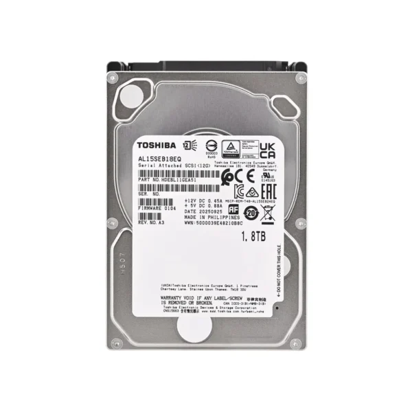 Toshiba AL15SEB18EQ internal hard drive 1.8 TB 10500 RPM 128 MB 2.5" SAS