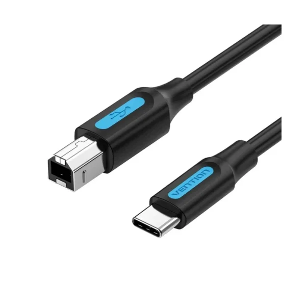USB 2.0 printer cable, male type C to male B, 1 m