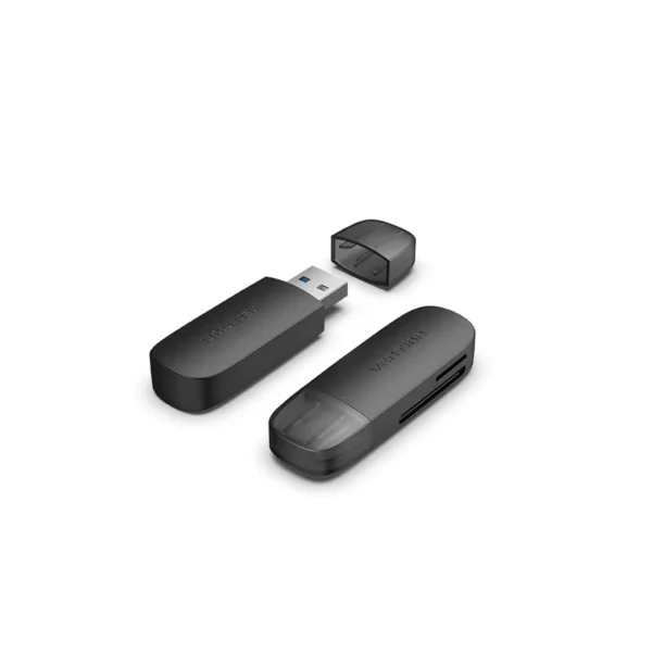 Vention 2-in-1 USB 3.0 A Card Reader(SD+TF) Black Dual Drive Letter