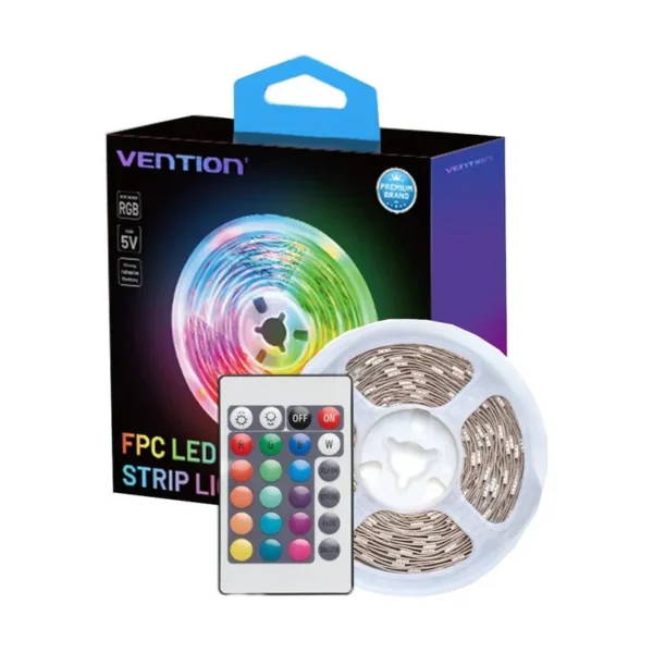Vention RGB FPC LED light strip with 5V remote control, 2m